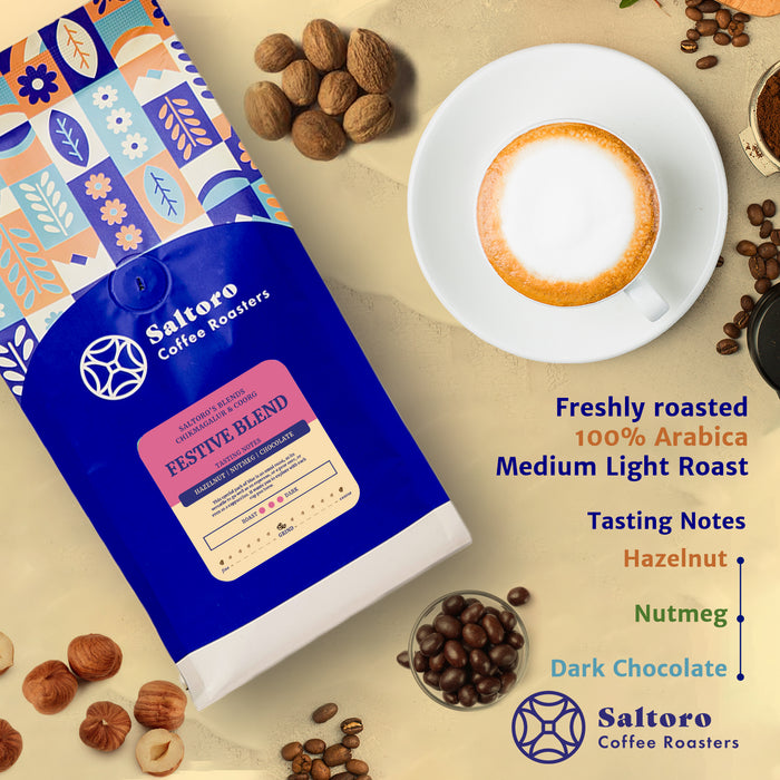 Festive Blend - Ground Coffee -  Dark Roast Premium Coffee - 100% Arabica