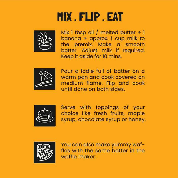 Beaming Banana Butterscotch - Millet Pancakes & Waffle Mix - No Maida, No Preservatives, Gluten Free, Vegan (150gm each)