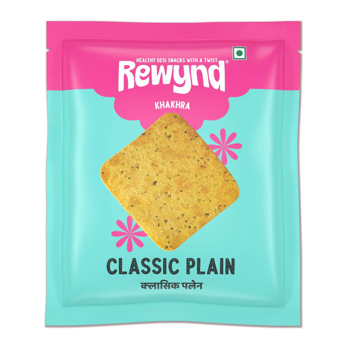 Rewynd Classic Plain Khakhra - Pack of 10 (10 x 40gm)