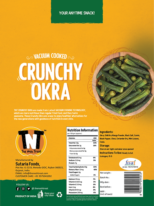 Vacuum Cooked Vegetable Chips Okra with Chat Masala