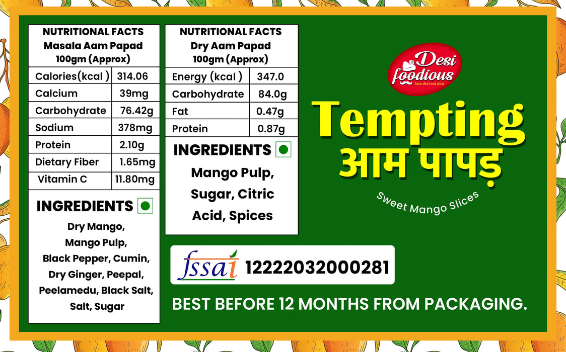 Tempting Aam Papad Combo (Dry Khatta Meetha Aam Papad Pulp & Dry Mango Slice)