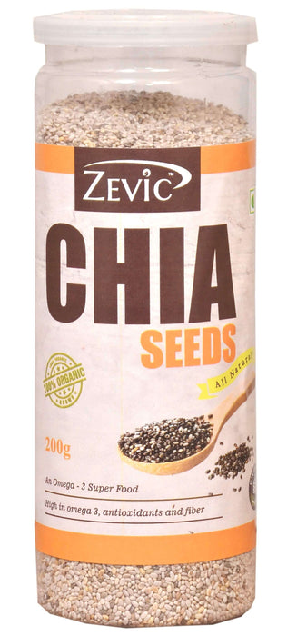 Zevic Organic White Chia Seeds 200 Gm