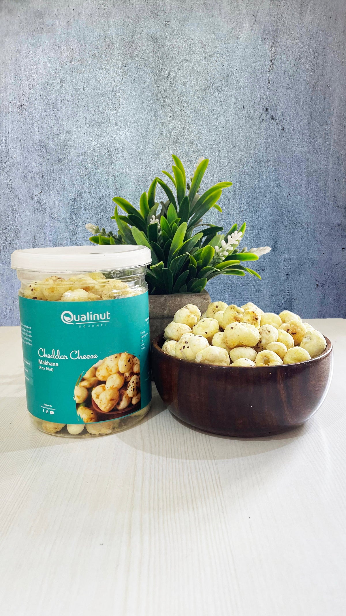 Buy Cheddar Cheese Makhana from Qualinut Gourmet, Bangalore Online