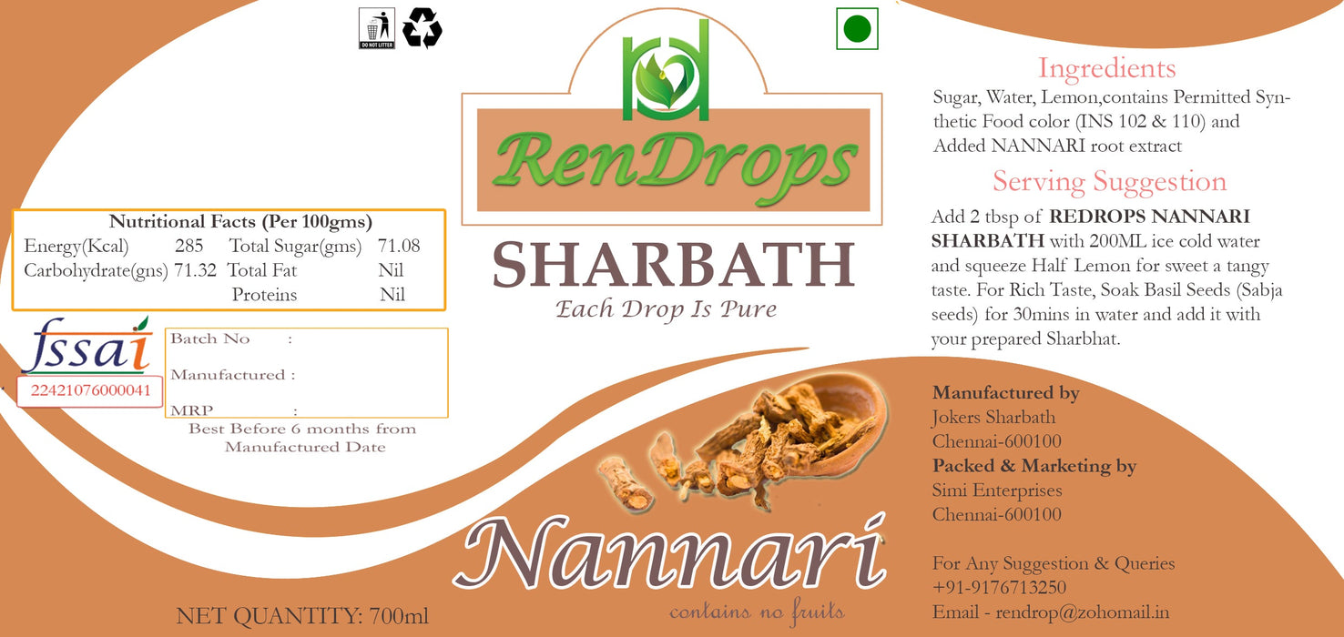 Nannari Sharbath Syrup