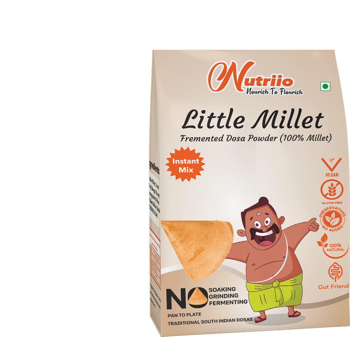 Buy Fermented Little Millet Dosa Powder from Nutriio, Bangalore — Foodwalas
