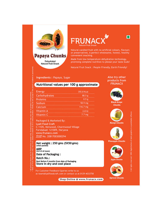 Papaya Chunks (Pack of 5*50Gms)