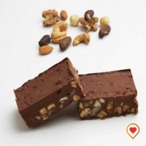 A soft creamy preparation made of sugar, butter ,Chocolate ,Roasted Almond, Walnut and Cashew nuts 