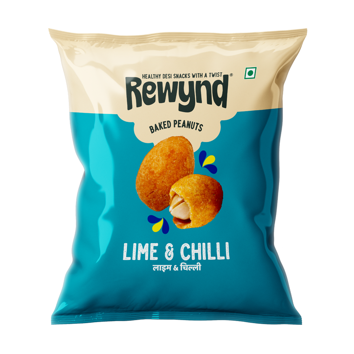 Rewynd Baked Coated Lime & Chilli peanut- Pack of 4 (4 x 130gm)