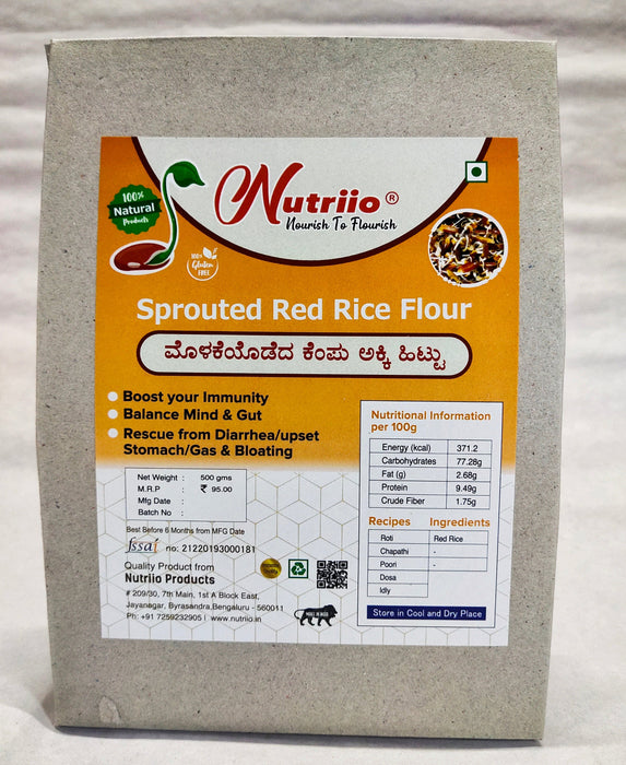 Buy Sprouted Red Rice Flour from Nutriio, Bangalore Online — Foodwalas
