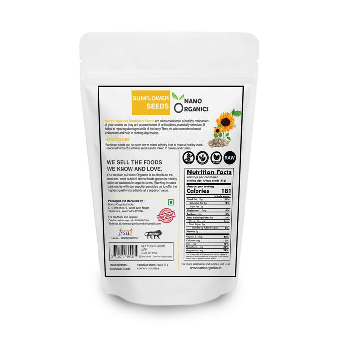 Namo Organics Sunflower Seeds for Heart health