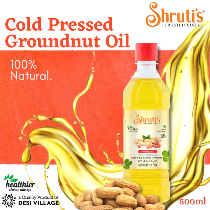 Cold Pressed Groundnut Oil /Peanut Oil (Chekku / Kachi Ghani)